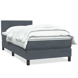Vidaxl Box Spring postelja z vzmetnico Temno siva 80x220 cm Velvet