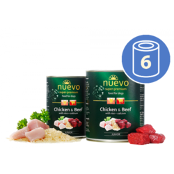 Nuevo Vlažna hrana Junior piletina, govedina, pirinač, kalcijum za pse 400g x 6 kom. pakovanje