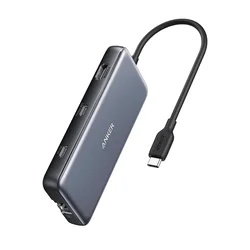 Hub postaja Anker A83830A2 USB-C - 2x USB-A, 2x USB-C, HDMI, Ethernet, SD/TF, 4K pri 60Hz, 10Gbps, PD85W - gray