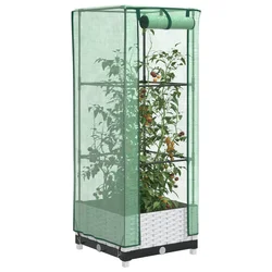 Povišena gredica s pokrovom za staklenik 40 x 40 x 123 cm