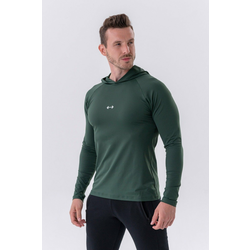 NEBBIA Muška majica dugih rukava Hoodie Dark Green