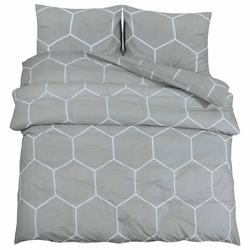 Set posteljine za poplun sivi 200x220 cm pamučni