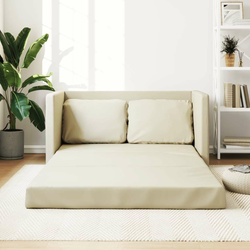 Podni kauč na razvlačenje 2-u-1 krem 112x174x55 cm umjetna koža