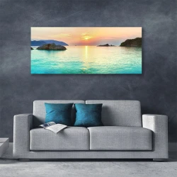 tulup.si Slika na platnu Sun rocks sea landscape 120x60 cm