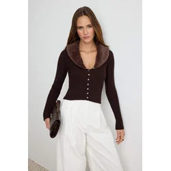 Trendyol ženski duks Twoaw27Hi00164, smeđa