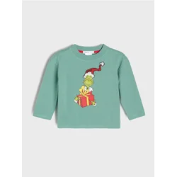 Sinsay - Pamučna Majica Sa Grinch Printom - green spruce