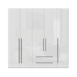 JELA PLAKAR P52/PN - kolekcija Piano - Kristalno bela/Kristalno Bela HG Lak - 227x224x56 cm