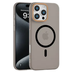 Matte Color MagSafe maska za iPhone 15 Pro Max – Siva