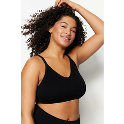 Trendyol Curve Black Capless Strap Seamless Bralette Bra