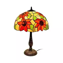 Brilagi - Tiffany vitražna stona lampa SUNFLOWER 2xE27/60W/230V