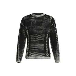 DIESEL Pulover K-MIONE siva / črna