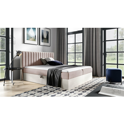 Boxspring postelja Wood 4 - 160x200 cm - nordijski tik