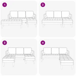 Set sofe s jastukom 2 pcs Krema Poliester