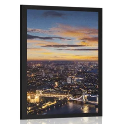 Plakat pogled z letala na Tower Bridge - 20x30 silver