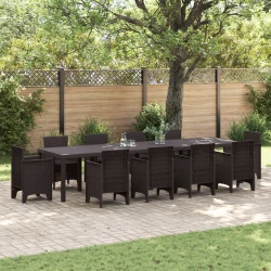 Stol za vrt Smeđa 350 x 100 x 74 cm poliratan