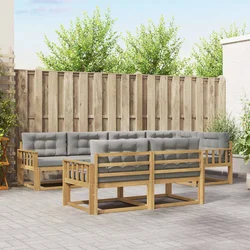 Set vanjskih sofa 6 pcs Bijela i svjetlosiva Poliester