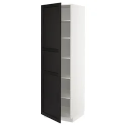 METOD Visoki element s policama, bela/Lerhyttan crno bajcovano, 60x60x200 cm