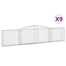 Lučne gabionske košare 9 kom 400x30x80/100 cm pocinčano željezo