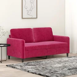 Vidaxl vidaXL Dvosed vinsko rdeč 140 cm oblazinjen z žametom