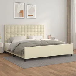 Okvir za krevet s uzglavljem krem 200x200 cm od umjetne kože