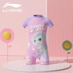 Li-Ning Jednodelni kupaći kostim za devojčice, Roze