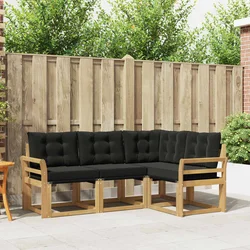 Set vanjskih sofa s jastukom 4 pcs Bijela i crna
