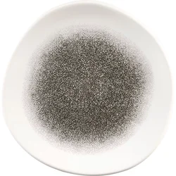 CHURCHILL Raku Quartz Black plitev krožnik, organski, premer: 186 mm (12 kos)