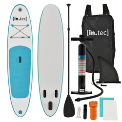 [in.tec]® Napihljiva SUP deska paddle board za veslanje stoje 305x71x10cm z aluminijastim veslom in pumpo, turkizna