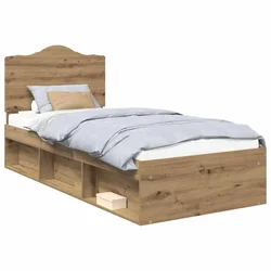 Vidaxl Konstrukcija postelje Oreh 100 x 200 cm Masivno borovo les