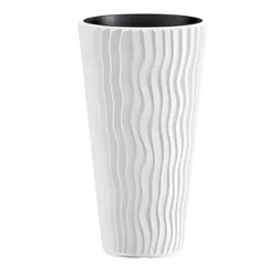 Baštenska saksija Sandy Slim 30x52 cm bela sa uloškom Prosterplast