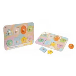 Sestavljanka/Puzzle board geometrijske oblike les v foliji 30x21cm 24m+