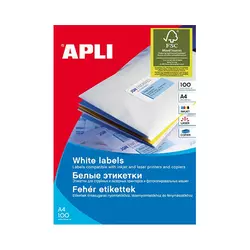 Apli naljepnice bijele 100 listova AP003141 210 x 297 mm, 1/stranica