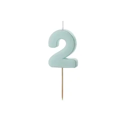 shumee Rojstnodnevna svečka številka 2, svetlo modra, 5,5 cm