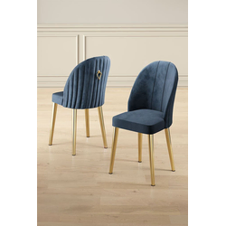Hanah Home Set stolica Mara, 44x90x42 cm, 2 komada, Zlatno-plave boje