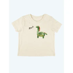 MelaDi Majica Dinosaurier naravno bela