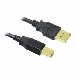 InLine USB 2.0 Kabel, A auf B, vergoldet, schwarz - 2m 34518S