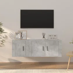 2-dijelni set TV ormarića siva betona konstruirano drvo
