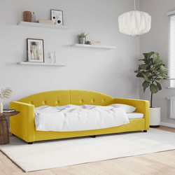 Dnevni krevet žuti 90 x 200 cm baršunasti