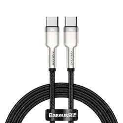 BASEUS kabel tipa C do tipa C PD100W Power Delivery Cafule metalni kabel 1 metar crni