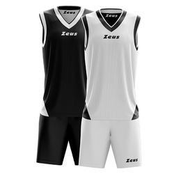 Zeus Komplet dečiji dres za košarku Doblo, Crno-beli