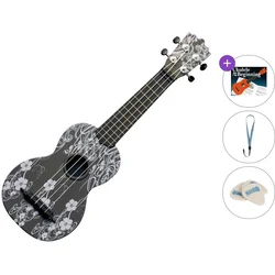 Pasadena WU-21F7-BK Standard SET Floral Black Soprano ukulele