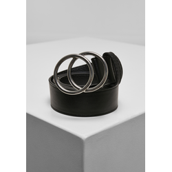 Belt with ring buckle black/silver