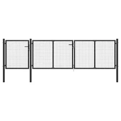 Vrtna vrata jeklena 400x100 cm antracitna