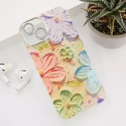 Maska Painting Flower za iPhone 15 zelena