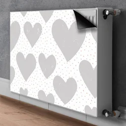 tulup.si Pokrov za radiator PVC Siva srca 80x60 cm