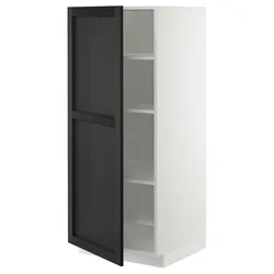 METOD Visoki element s policama, bela/Lerhyttan crno bajcovano, 60x60x140 cm