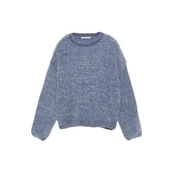 Pull&Bear Pulover golobje modra