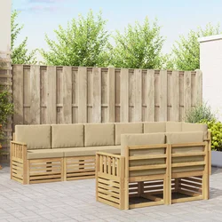 Set vanjskih sofa 8 pcs Bijela i bež 306 x 128,5 x 73 cm