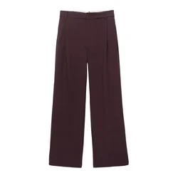 Pull&Bear Hlače z naborki vinsko rdeča