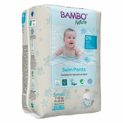 Bambo Nature plavalne plenice za enkratno uporabo S 7-12 kg white/blue